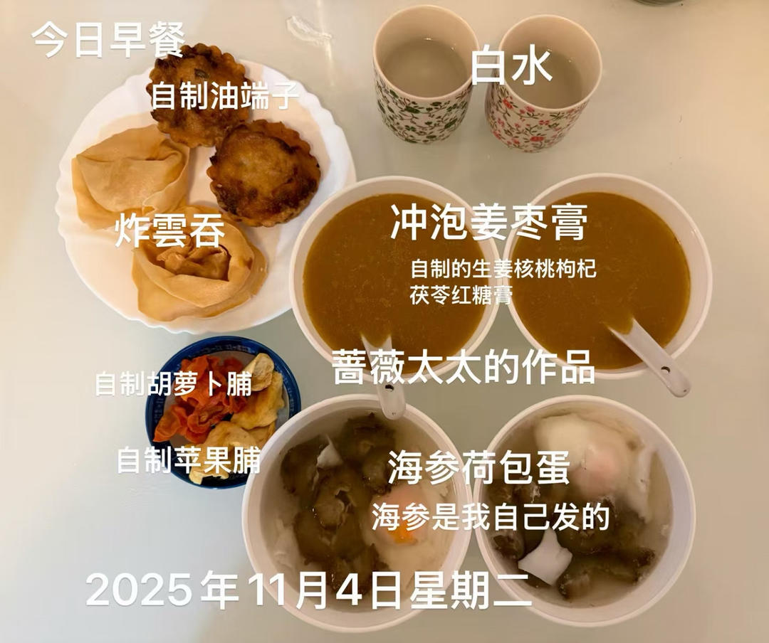 一周的早餐食谱（2025年10月18日一24日）
霜降节气的早餐饮食（2人份）