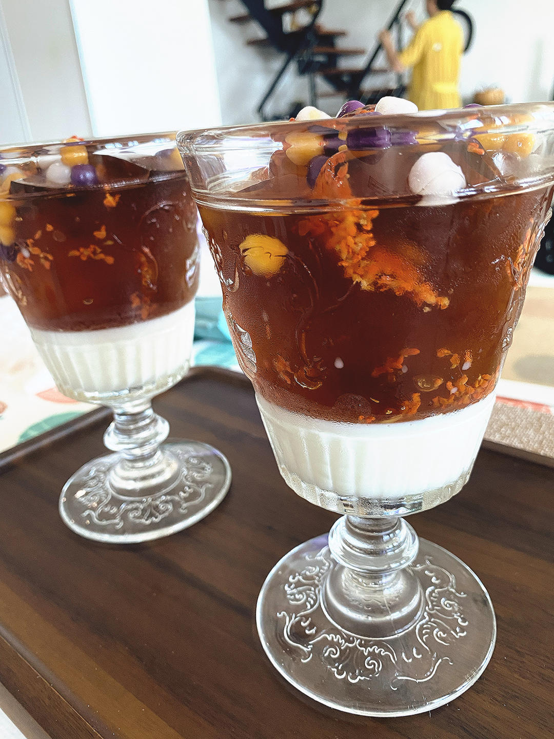 酒酿圆子桂花乌龙茶冻