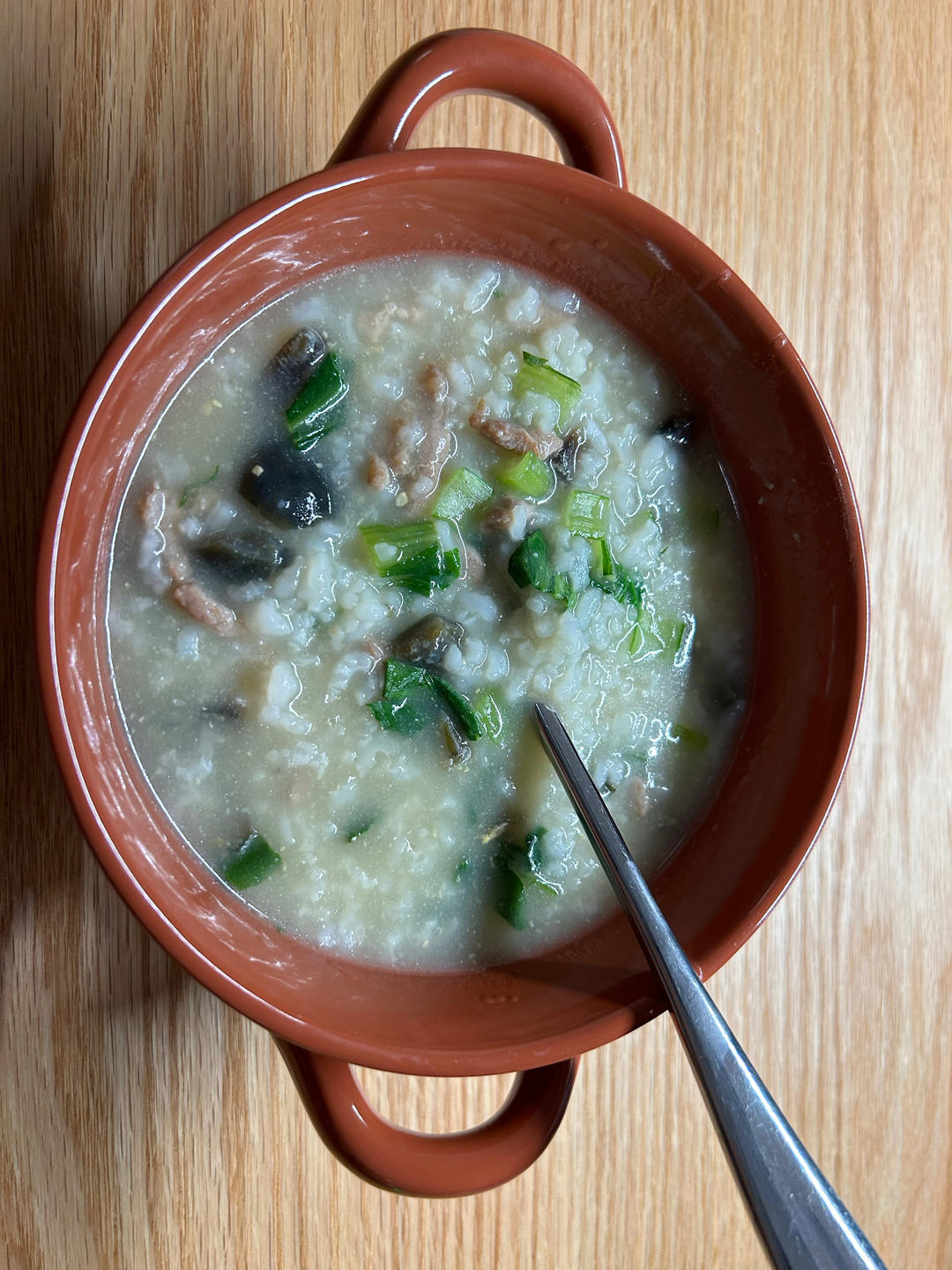 妈妈👩教我做的皮蛋瘦肉粥🥣简单快捷美味😋