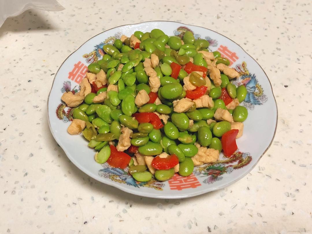 毛豆炒鸡丁
