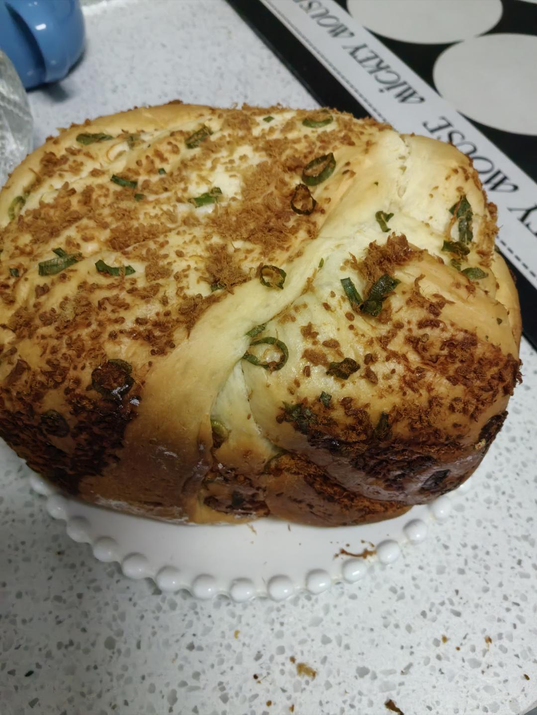 面包机做香葱肉松吐司