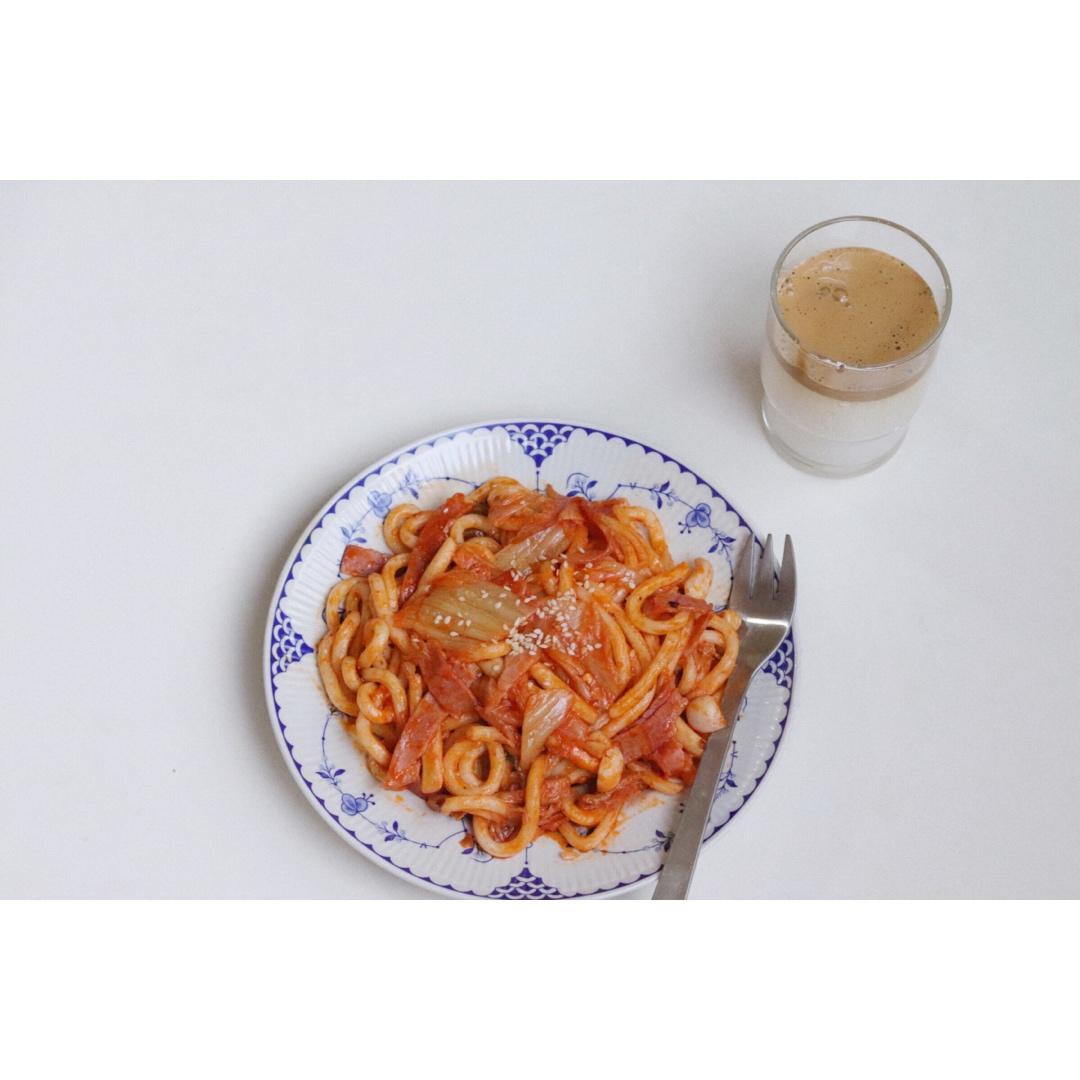 辣白菜炒乌冬
