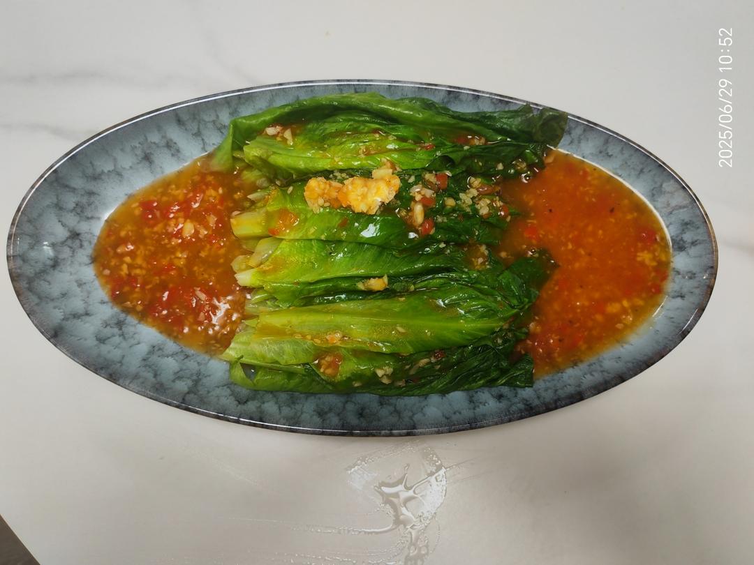 一点不输饭店的白灼罗马生菜