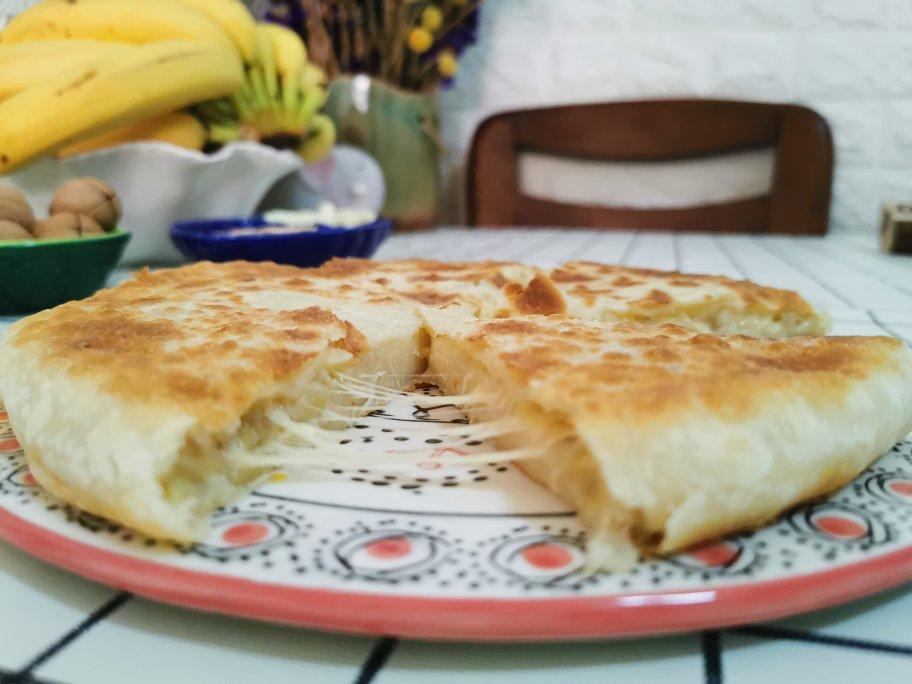 快手网红爆浆芝士香蕉饼