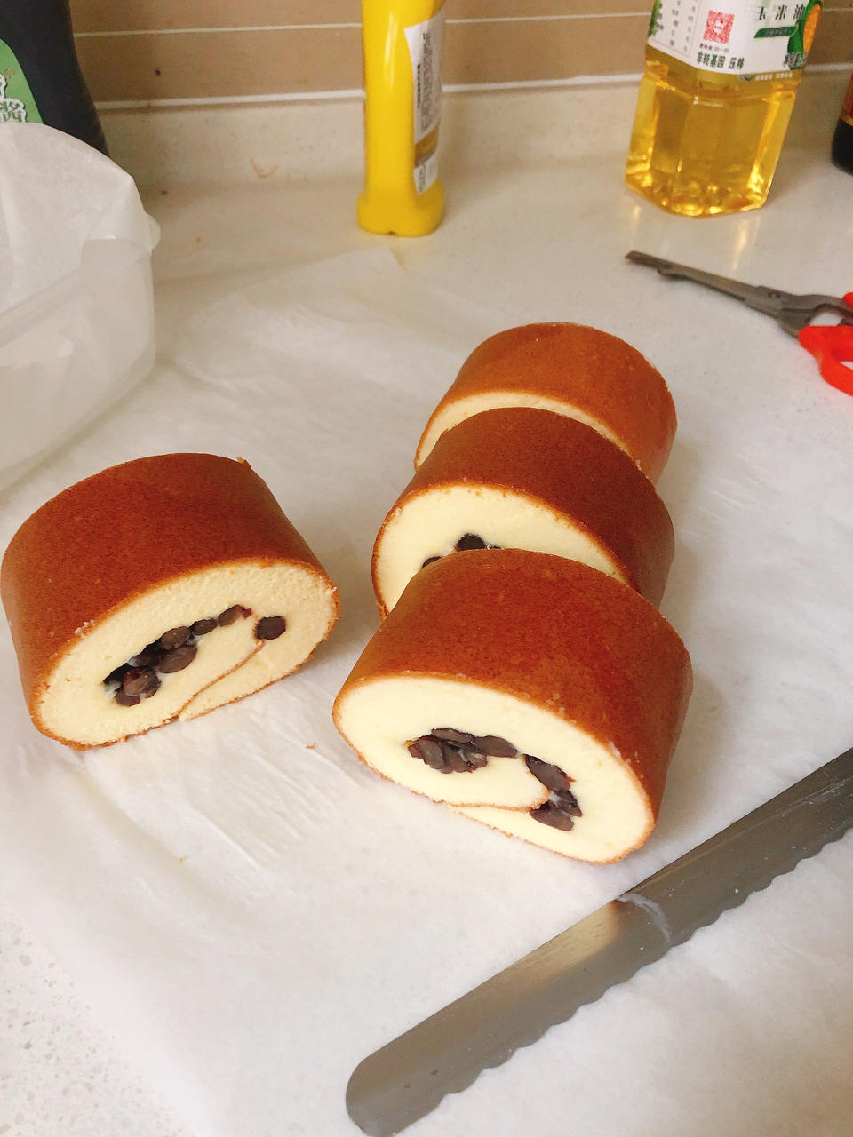 几分甜香芋奶冻卷/卷不裂配方+新鲜香芋奶油+入口即化奶冻/烘焙视频蛋糕篇7「薄卷」