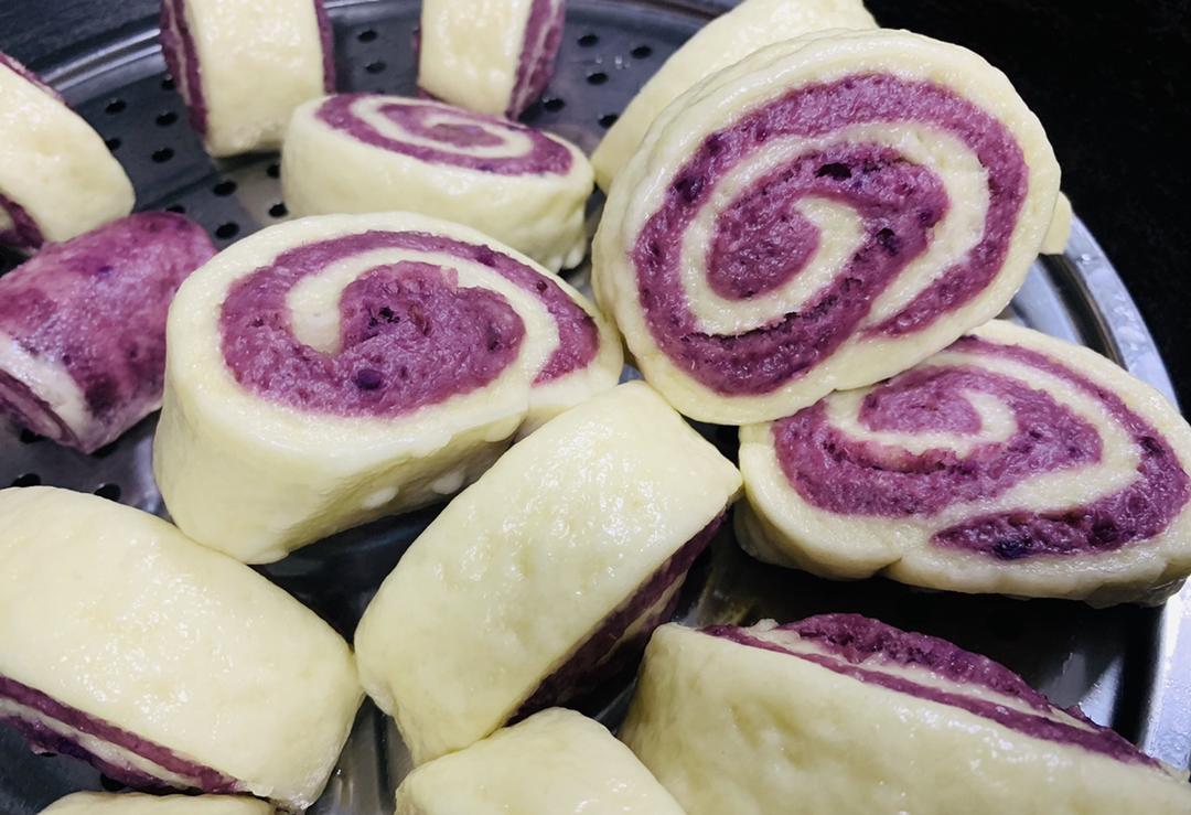 简单家庭版牛奶紫薯卷