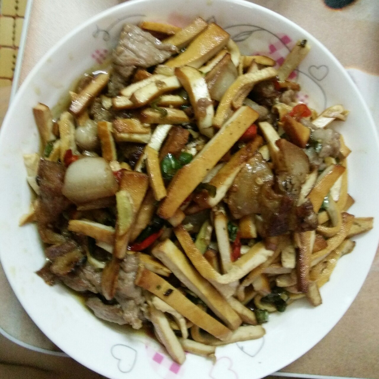 青椒豆干炒肉丝