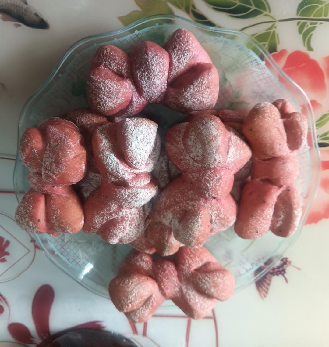 火龙果蝴蝶结面包（一次发酵）