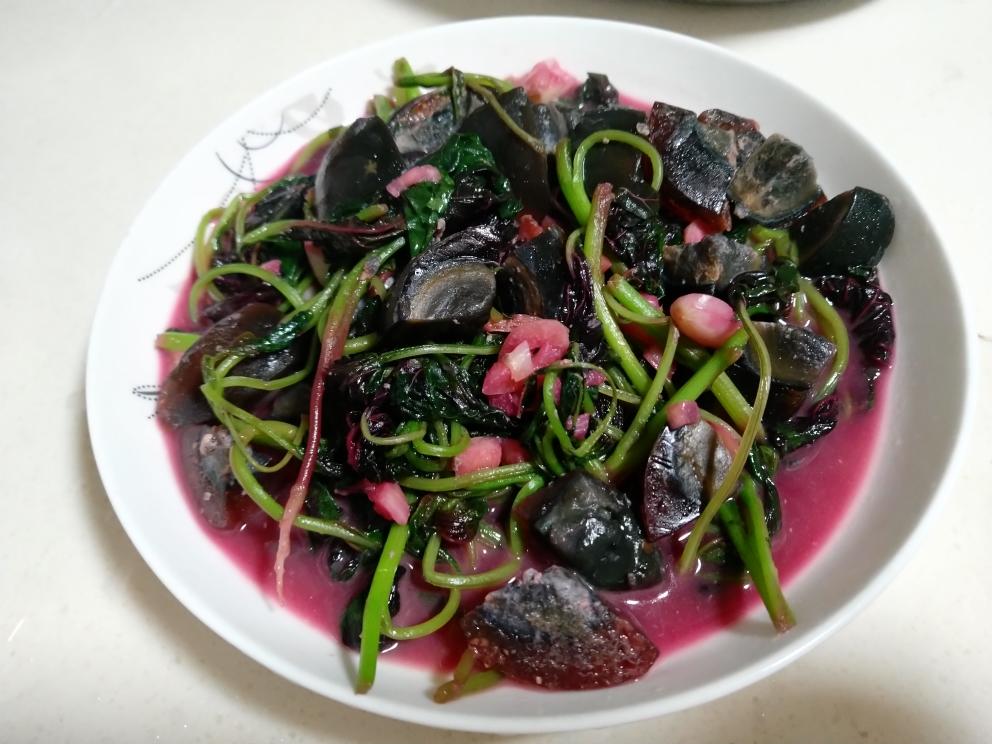 皮蛋红苋菜