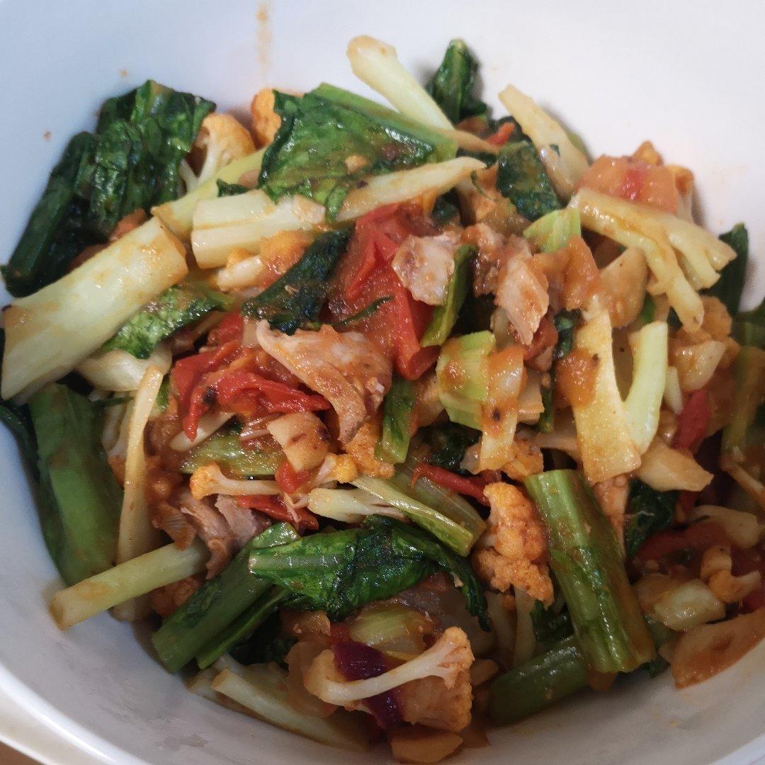 家常新手番茄炒花菜