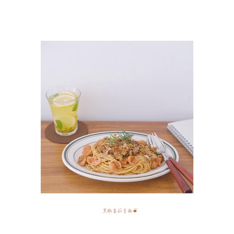 蕃茄蘑菇肉酱意大利面