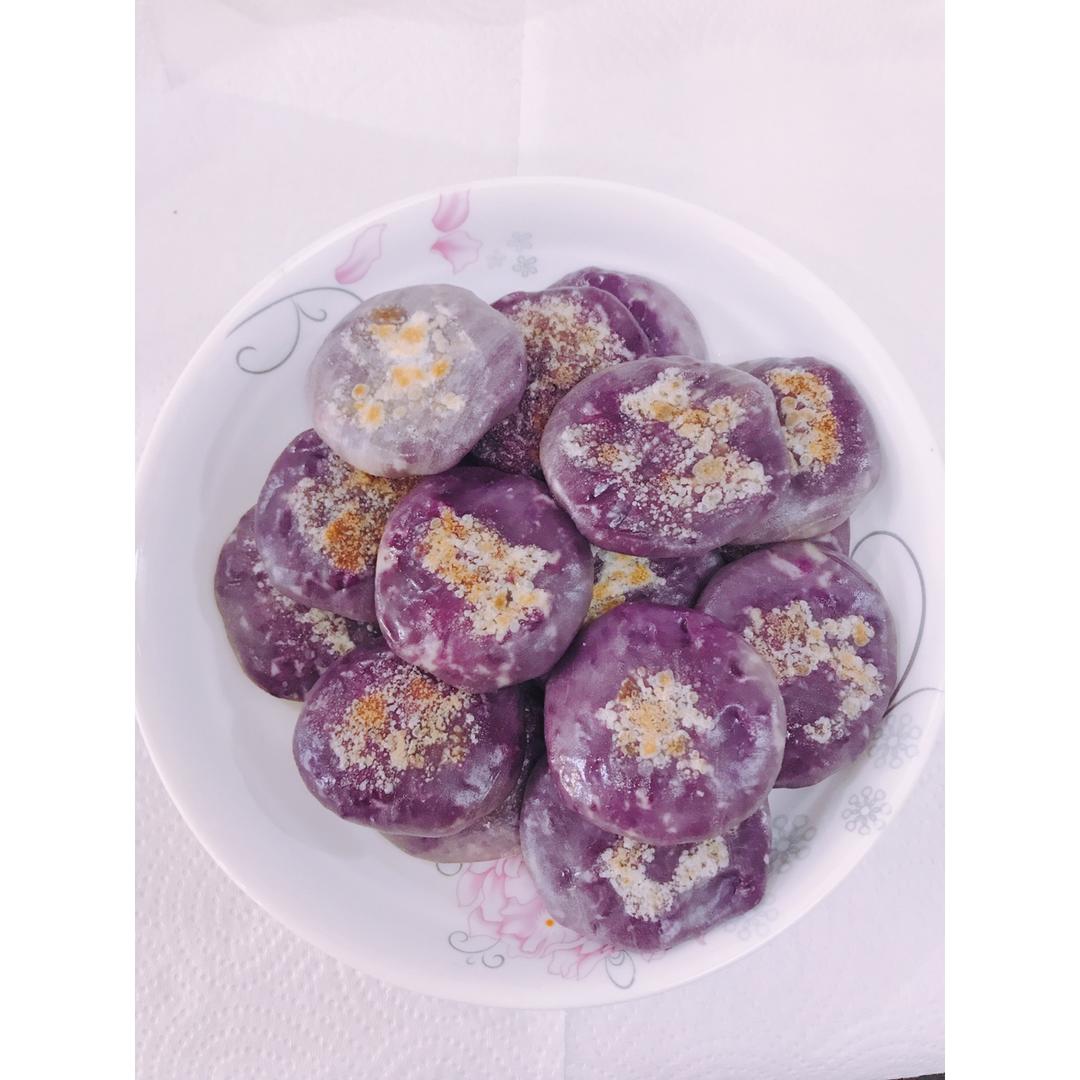 【饺子皮紫薯饼】