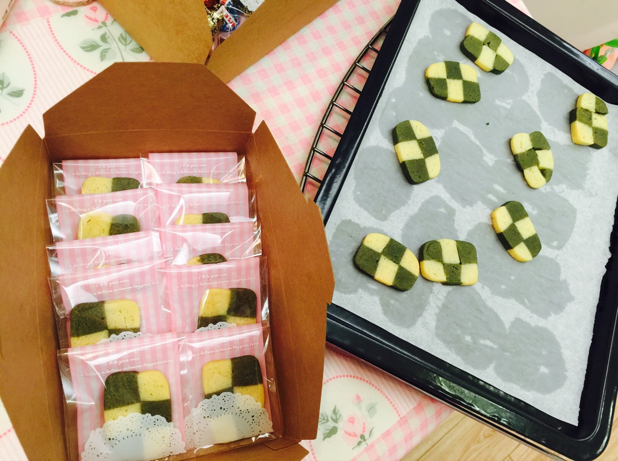 香草抹茶饼干（棋盘饼干