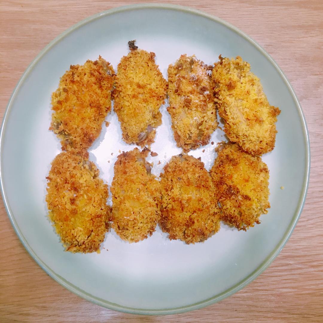 无油版蒜香面包糠烤鸡翅