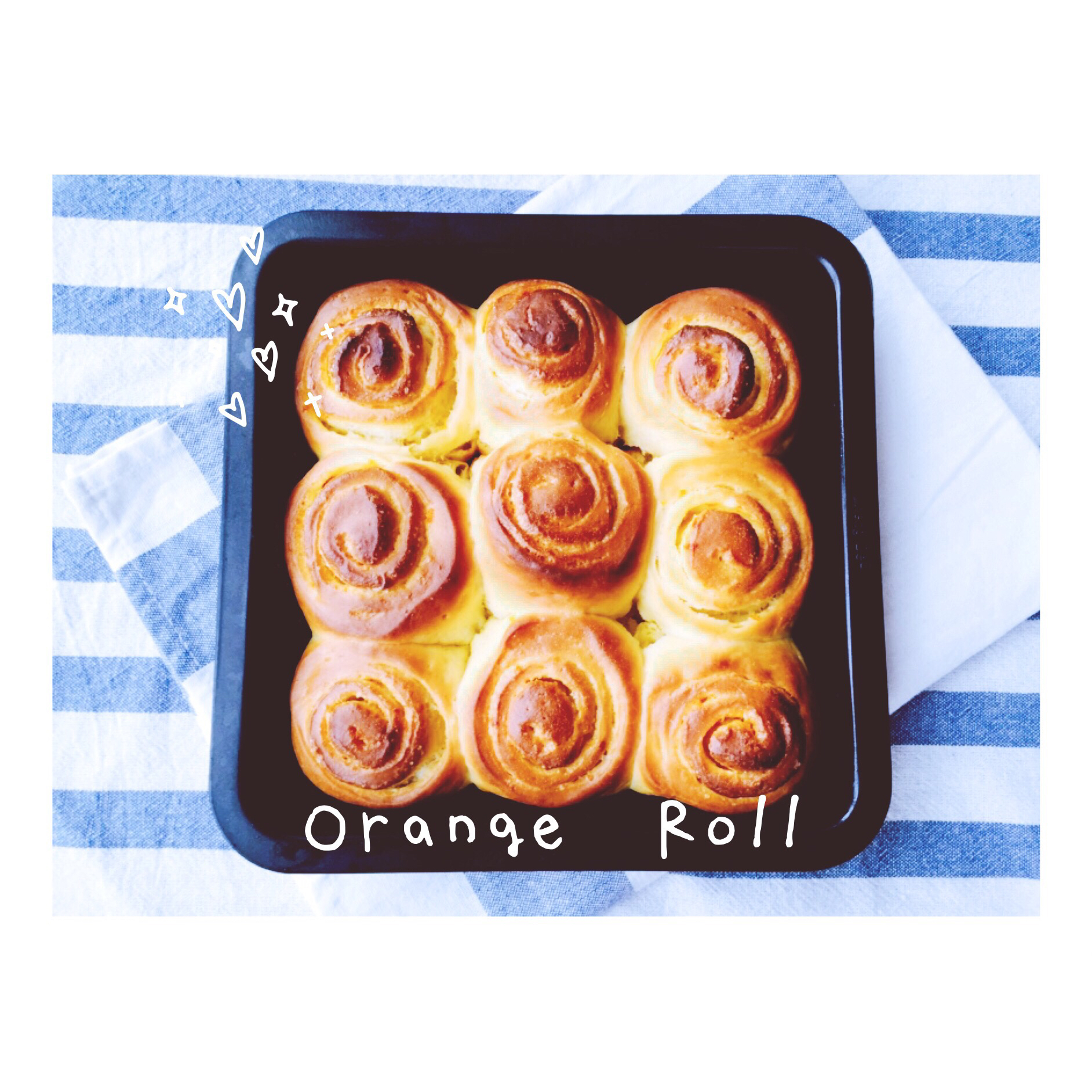 砂糖鲜橙面包卷 Orange roll