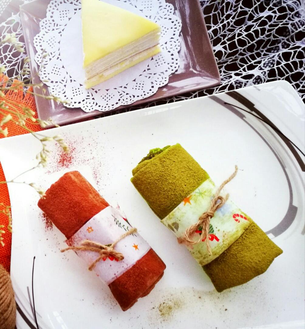 网红食谱│抹茶毛巾卷