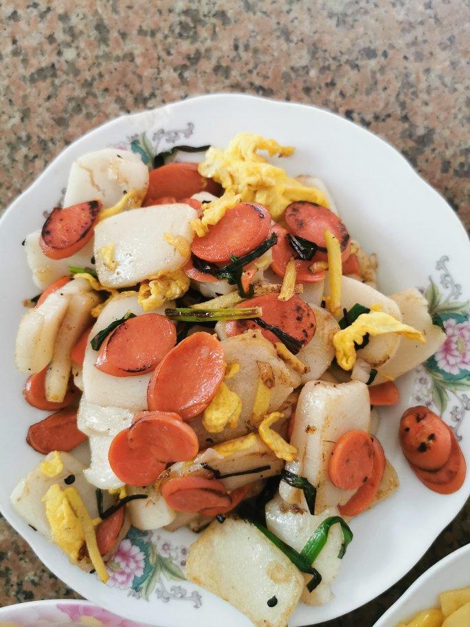 快手火腿肠炒年糕