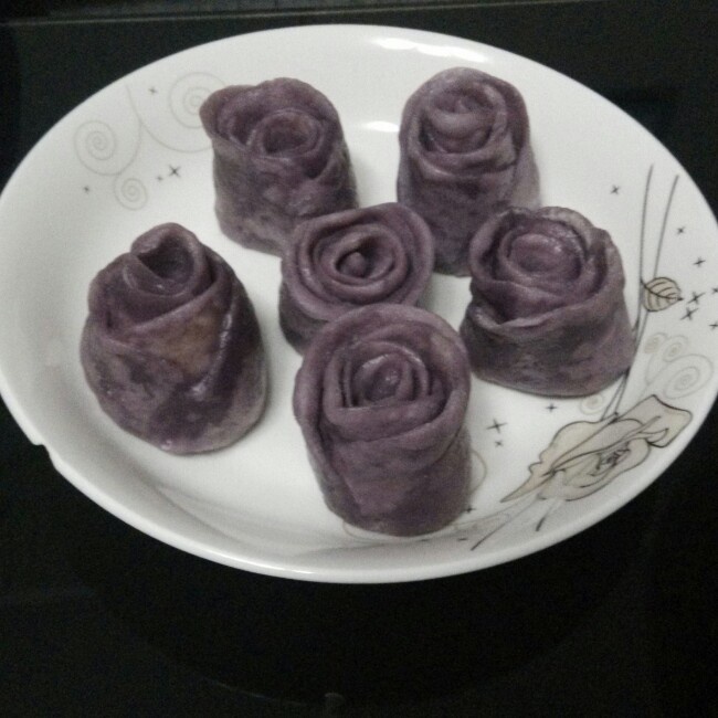 紫薯玫瑰馒头