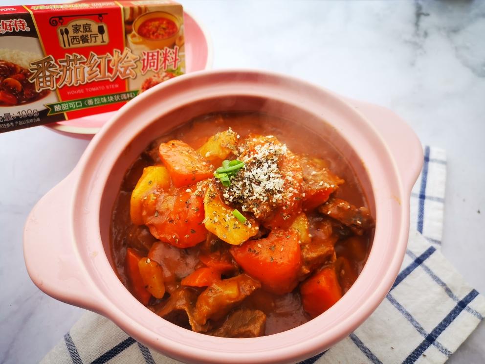孩子们都超爱的经典茄汁胡萝卜土豆牛排肉的做法