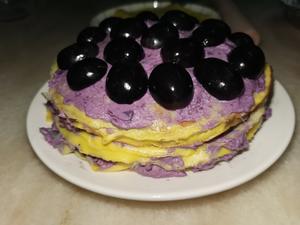 自创紫薯奶油千层蛋糕（6寸）的做法 步骤8