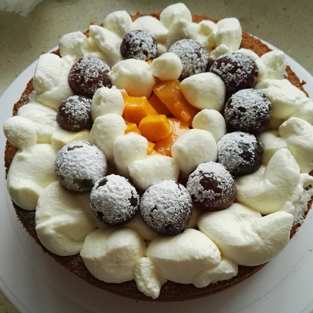 【零失败】不会裱花没关系的水果裸蛋糕 芒果裸蛋糕 完美戚风胚