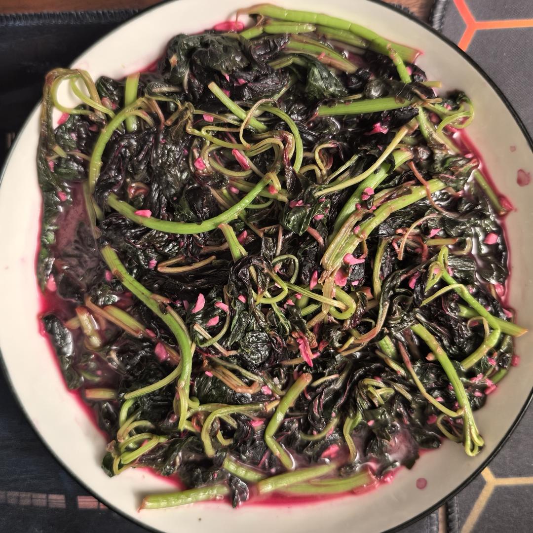 蒜炒红米苋