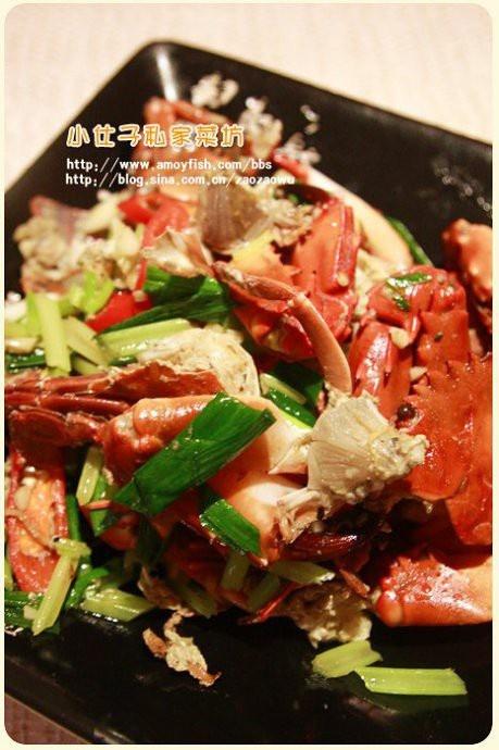蒜段炒石蟹的做法