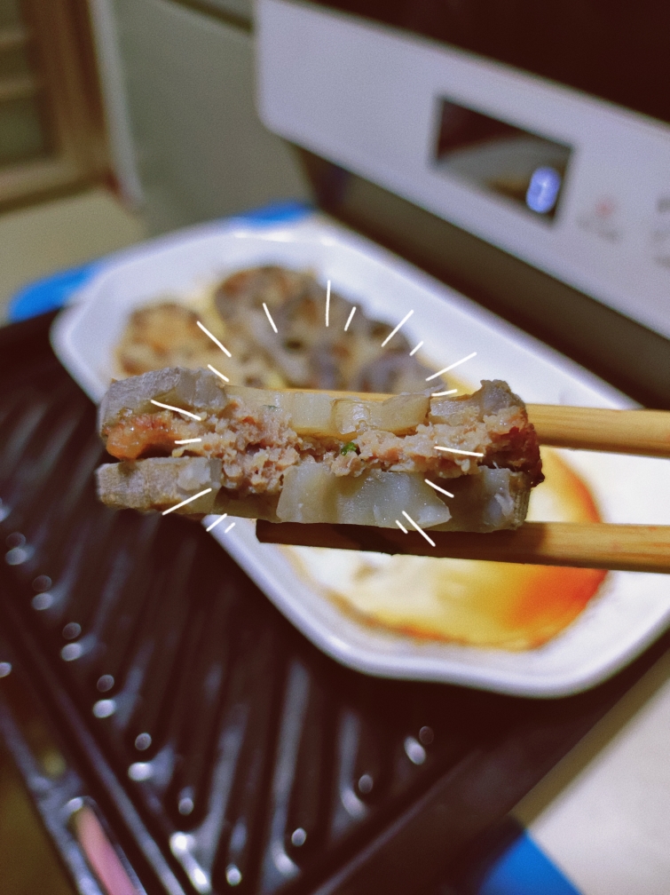 香辣肉饼藕——松下蒸烤箱JK180W的做法
