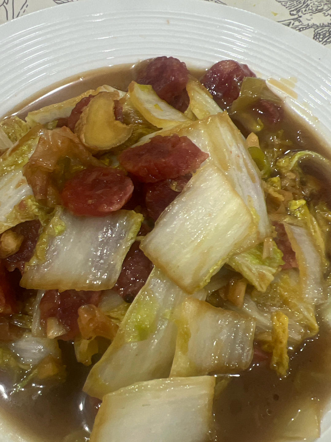 白菜炒腊肠
