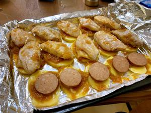 金猫咪食堂-土豆蒜泥烤黄金翅的做法 步骤4