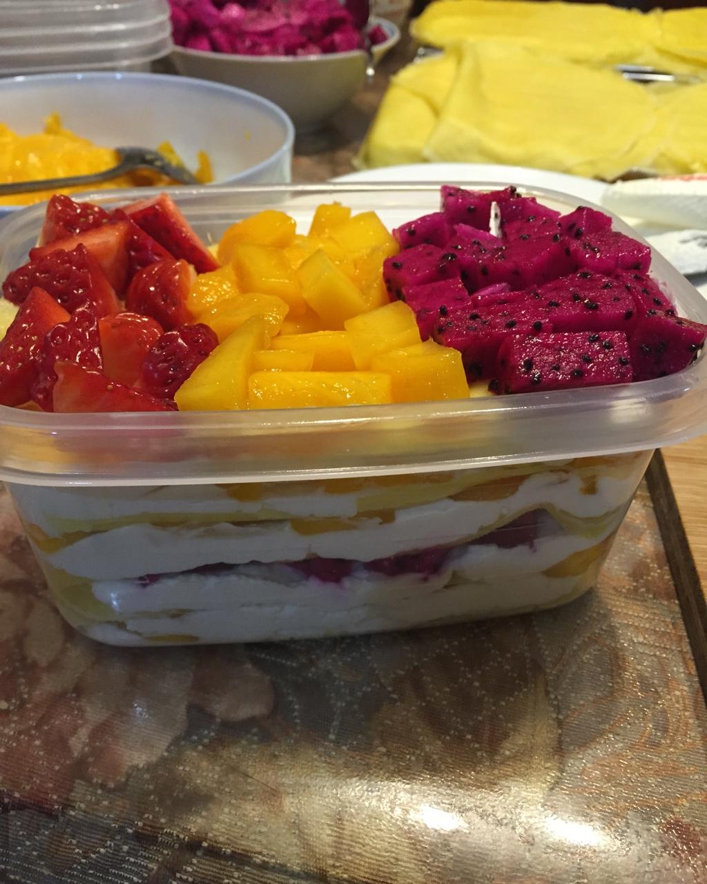 简单快手的便当饭盒水果盒子蛋糕