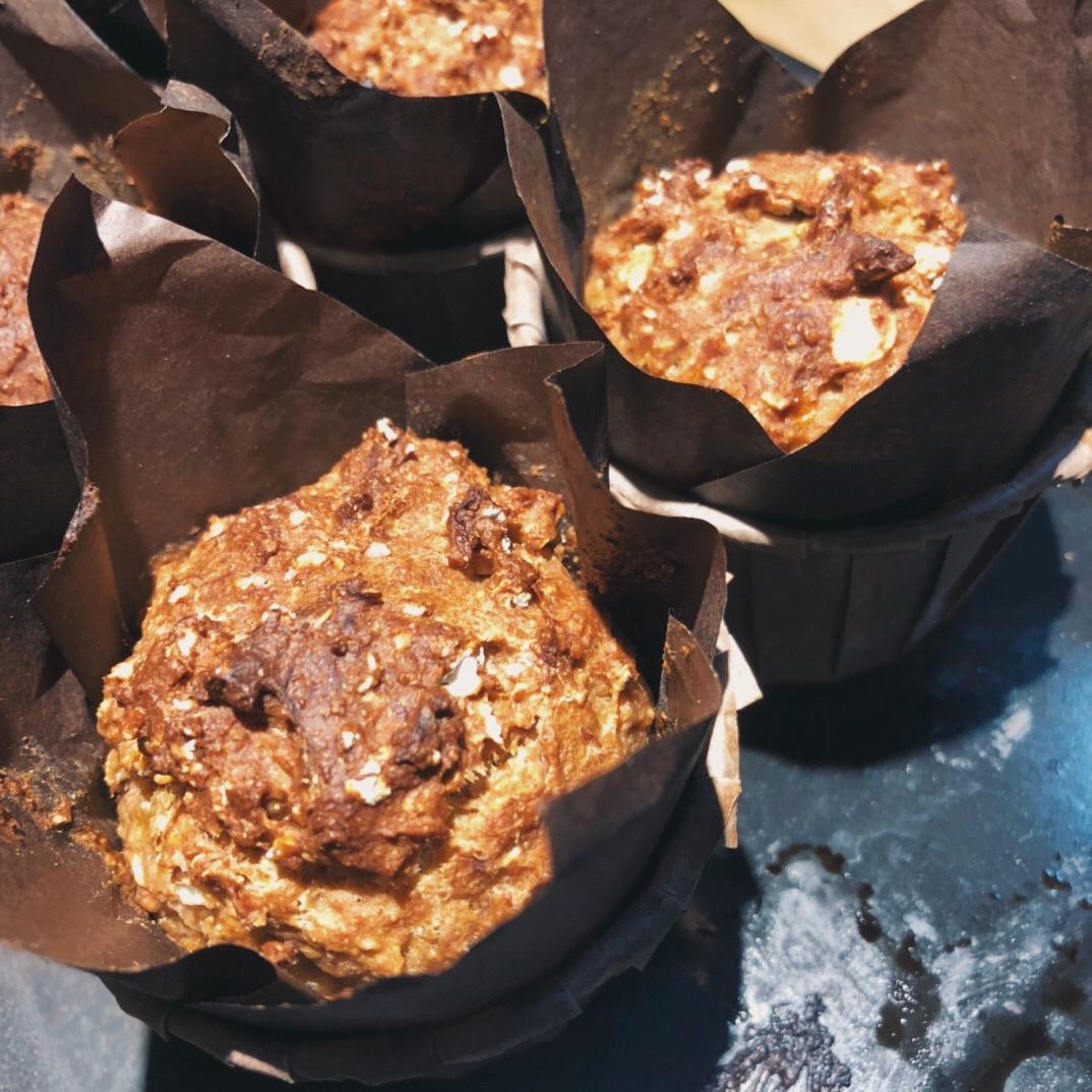 无糖海盐香蕉夹心花生酱燕麦快手马芬【健康主食】