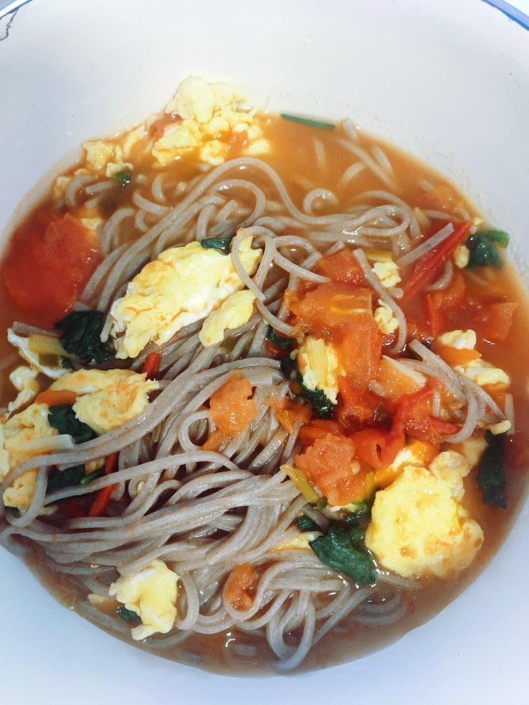 西红柿鸡蛋豆腐荞麦面【减脂餐】