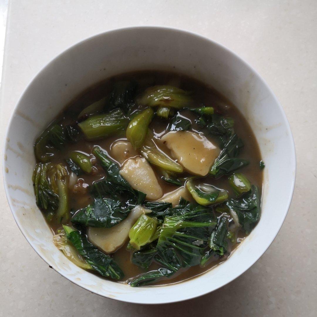 家的味道：青菜肉丝年糕汤