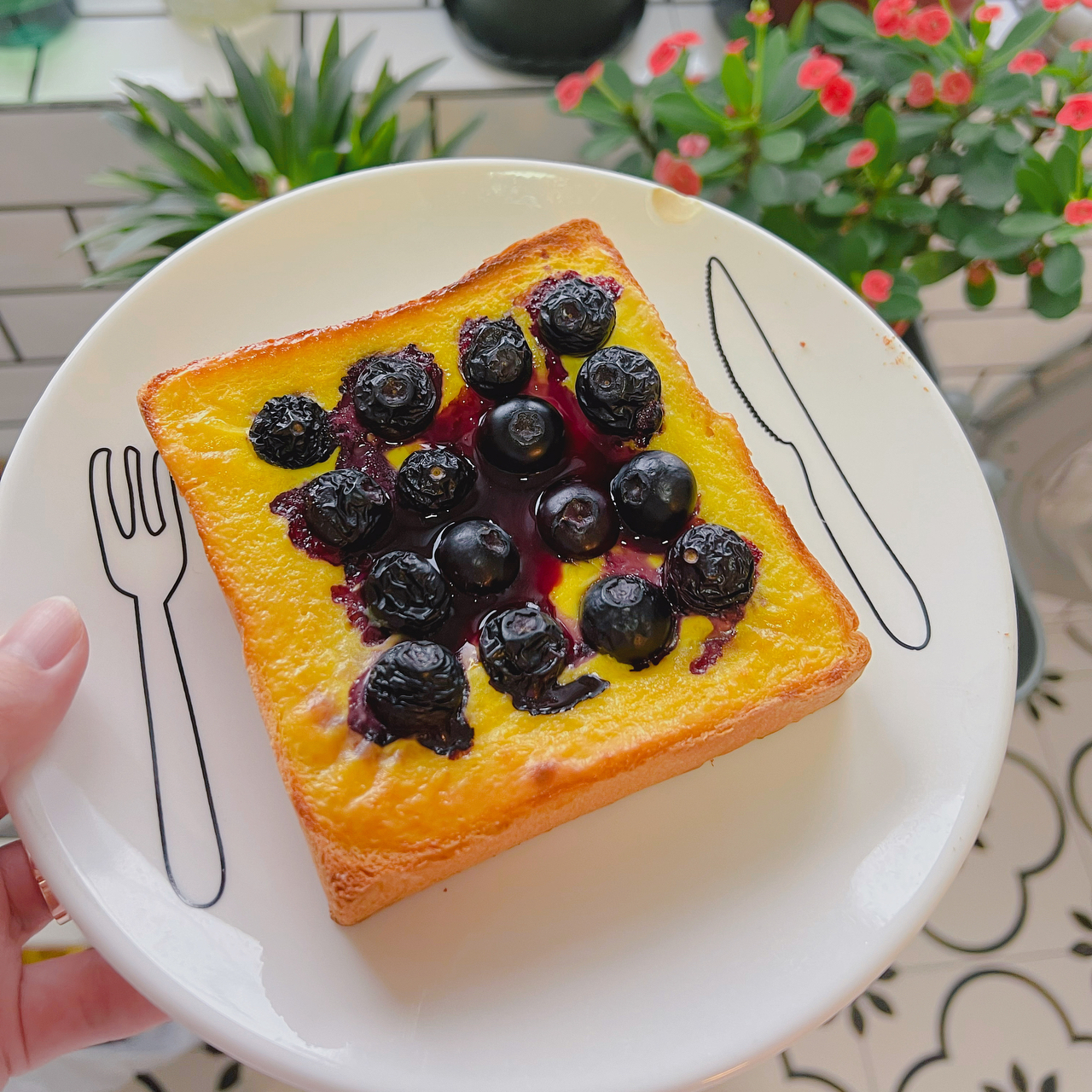 💯元气早餐|低卡好吃的爆浆蓝莓乳酪吐司