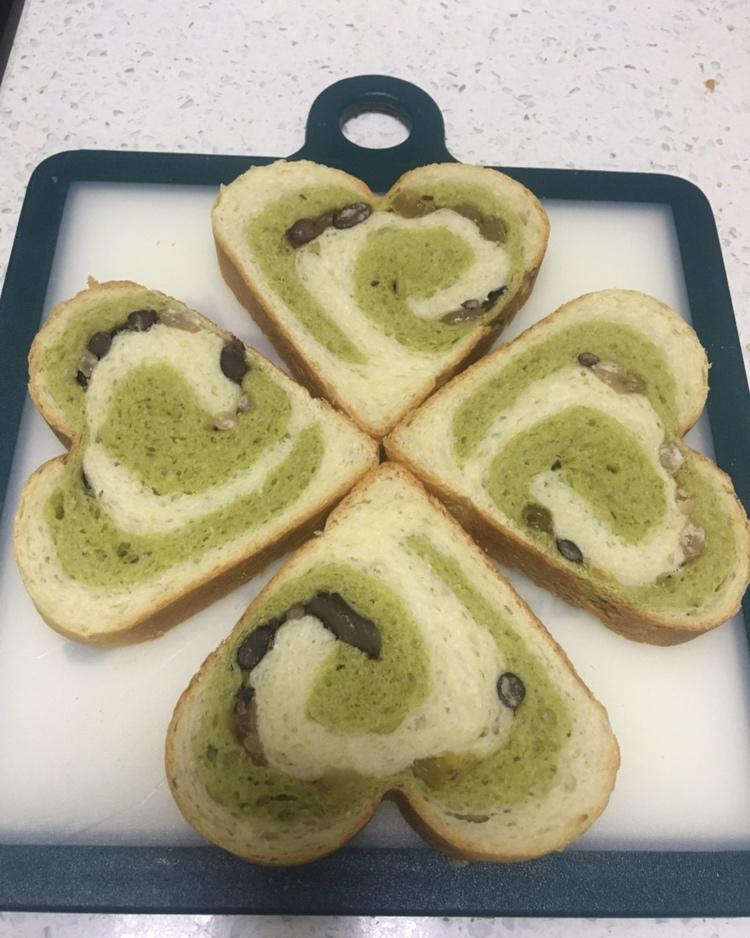 蜜豆抹茶心形吐司