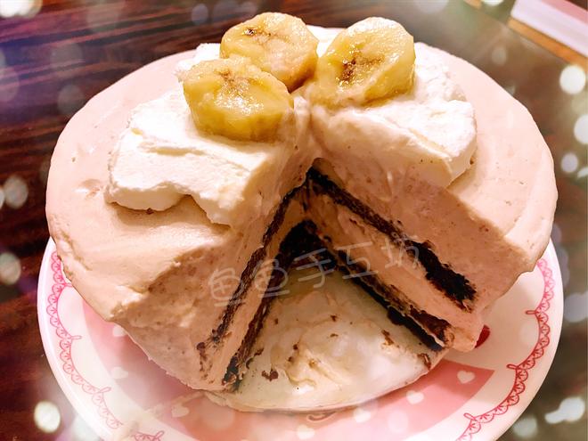 🍓草莓香蕉🍌慕斯（🍫巧克力蛋糕夹层版）的做法
