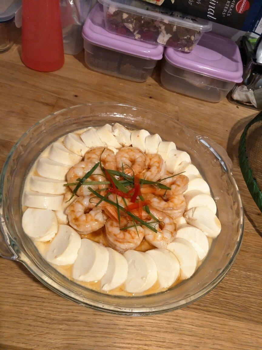 虾仁玉子豆腐蒸蛋/“蒸蒸日上”的年夜饭快手菜