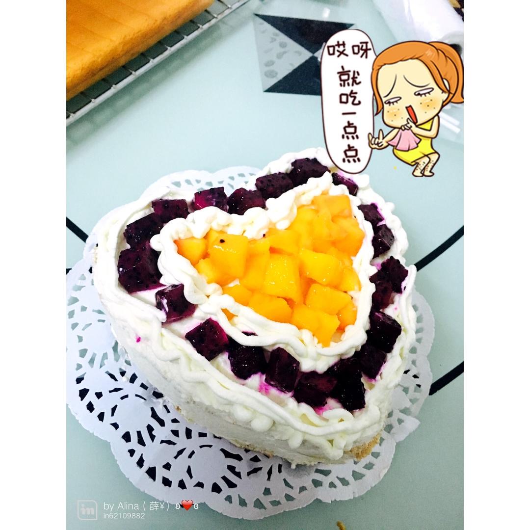 【零失败】不会裱花没关系的水果裸蛋糕 芒果裸蛋糕 完美戚风胚