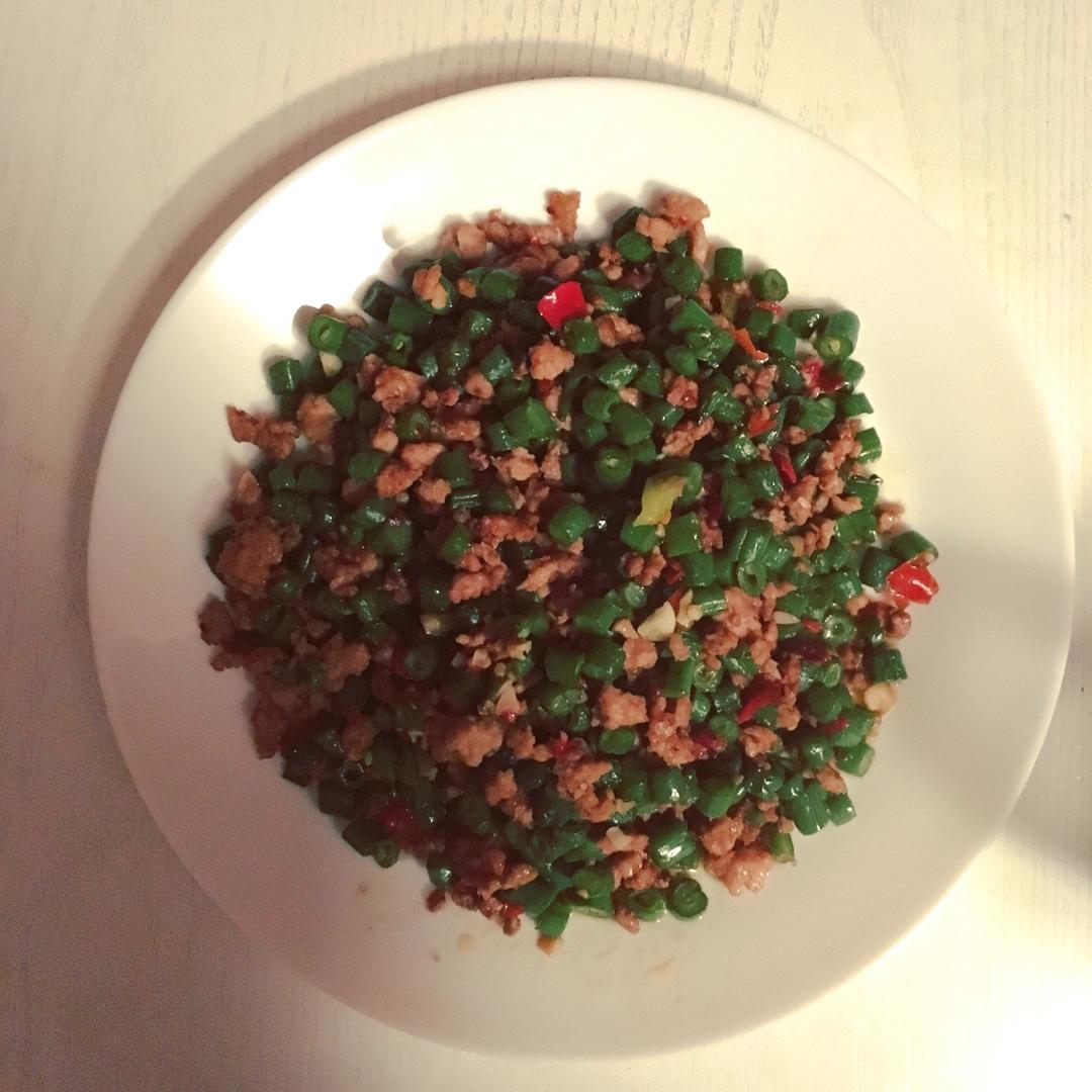肉沫豆角下饭菜