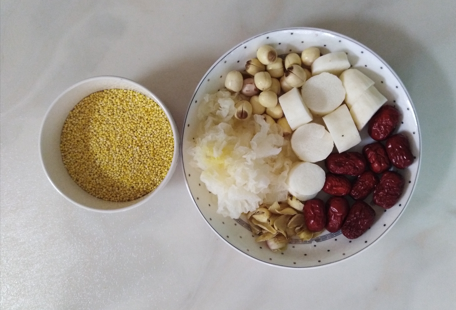 银耳山药红枣百合莲子大黄米─米糊（破壁机版）的做法
