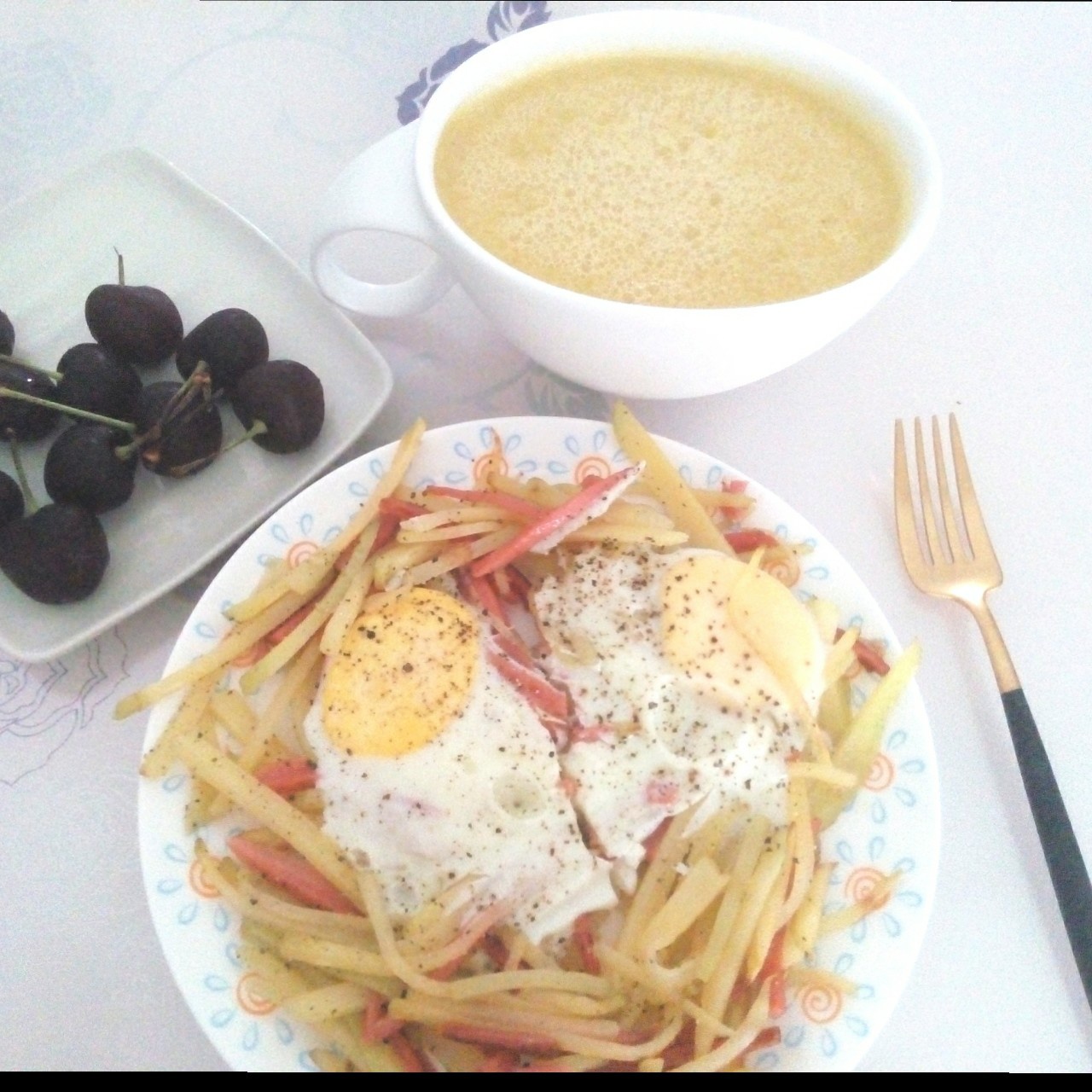 快手早餐—马铃薯火腿蛋