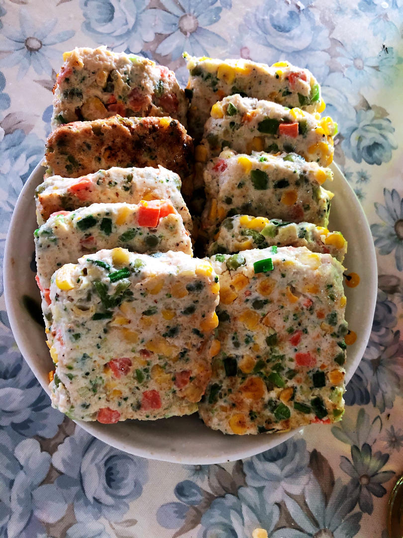 鸡肉蔬菜饼 冷冻汉堡🍔肉饼  无油无糖无面粉淀粉