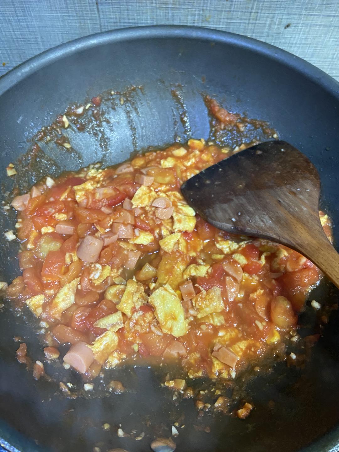 番茄火腿炒鸡蛋