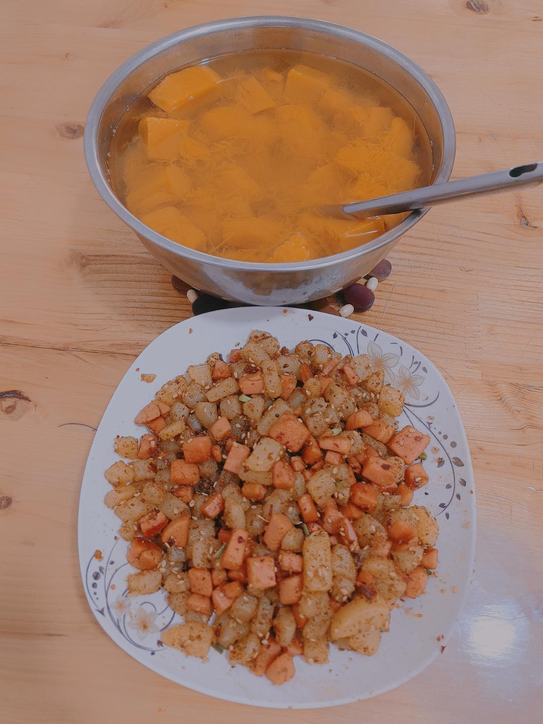 巨好吃的孜然火腿土豆丁