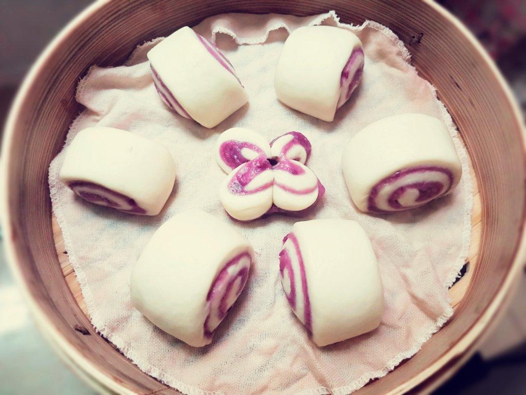 千层紫薯馒头