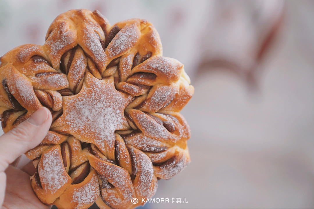ins网红圣诞红糖肉桂雪花全麦面包（一次发酵）B83
