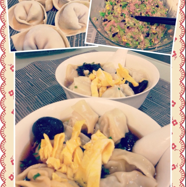 西芹香菇鲜肉馄饨