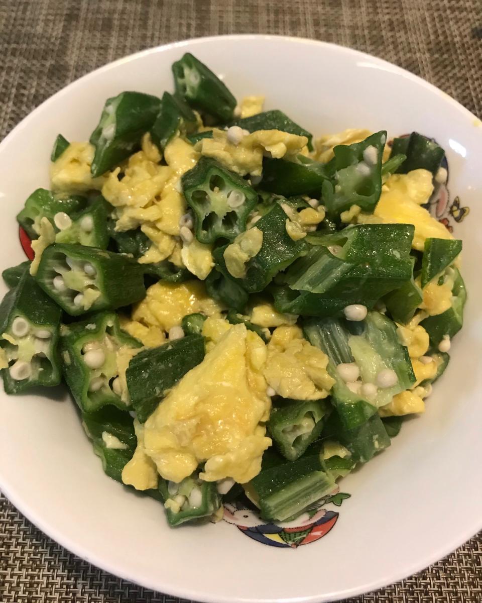 秋葵炒鸡蛋