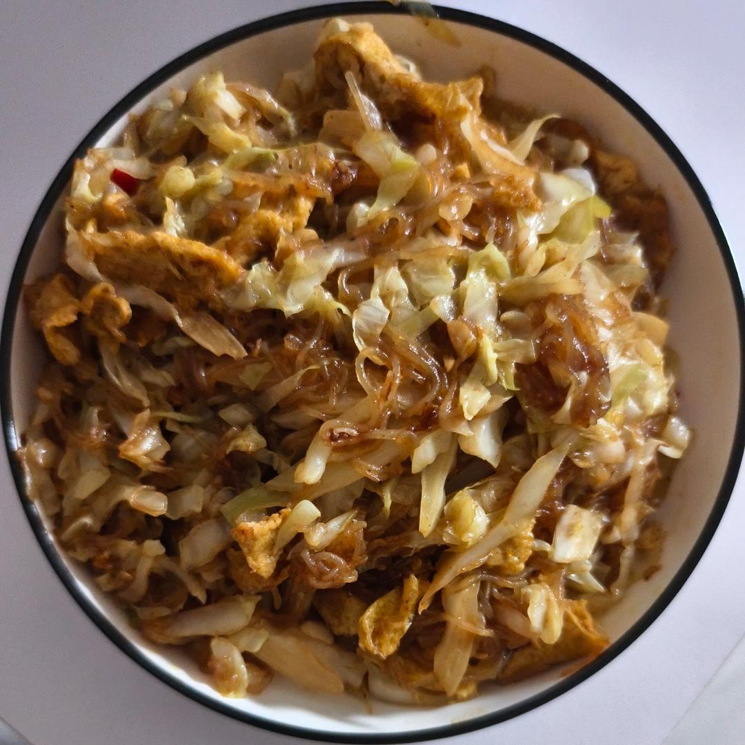 粉丝炒包菜